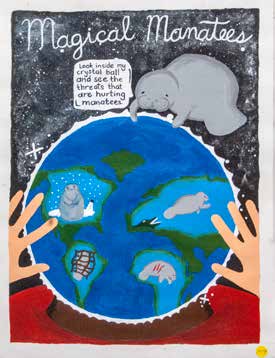 Danielle Haniph’s 2019 national first-place Grades 6–8 Magical Manatee poster